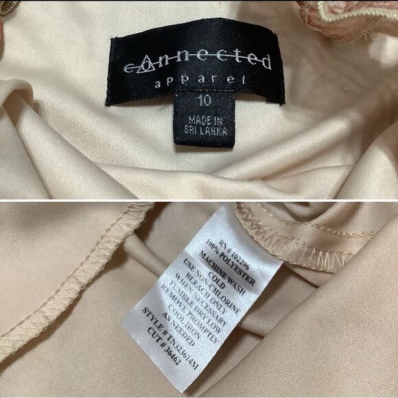 Connected Apparel Y2K Style Apricot Paisley Bohemian Fairycore Dress Size 10 - Picture 11 of 11